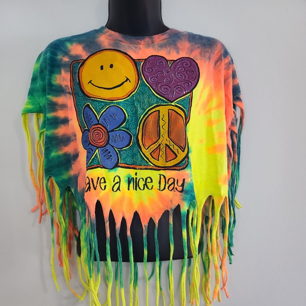 Fruit of the Loom Tie-Dye Fringe Kids Shirt